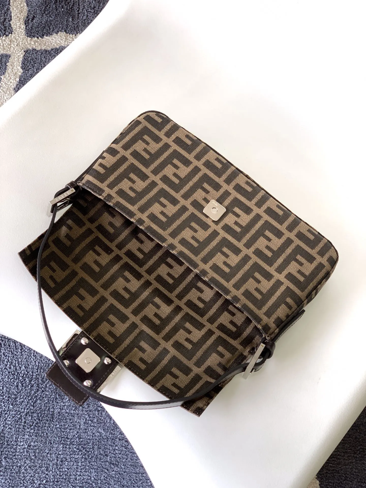 Black Brown Hobo Shoulder Bag Vintage