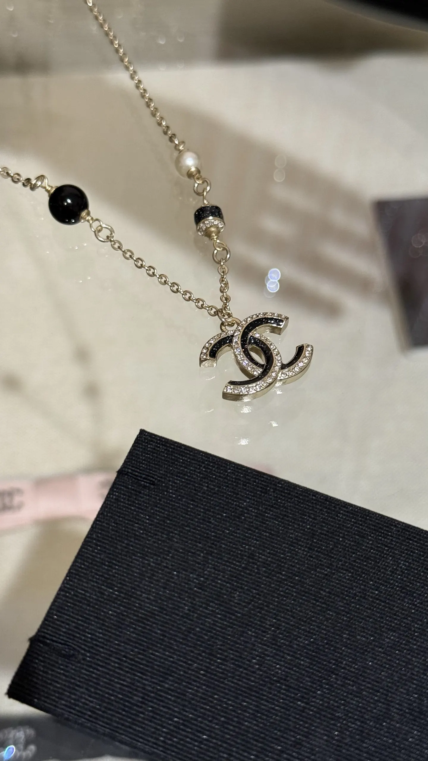 Chanel 黑色 珍珠 项链