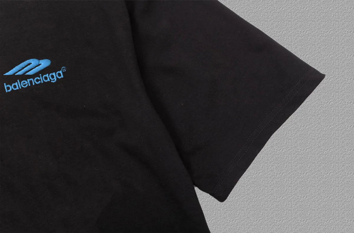 Balenciaga Black Logo Short Sleeve T-Shirt Street