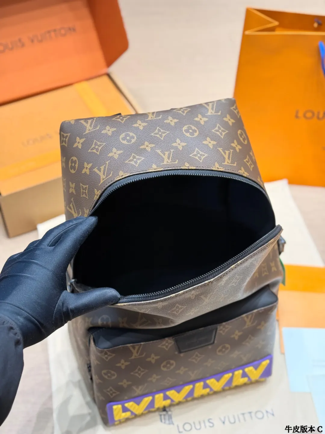 Louis Vuitton Black Monogram Backpack Leather