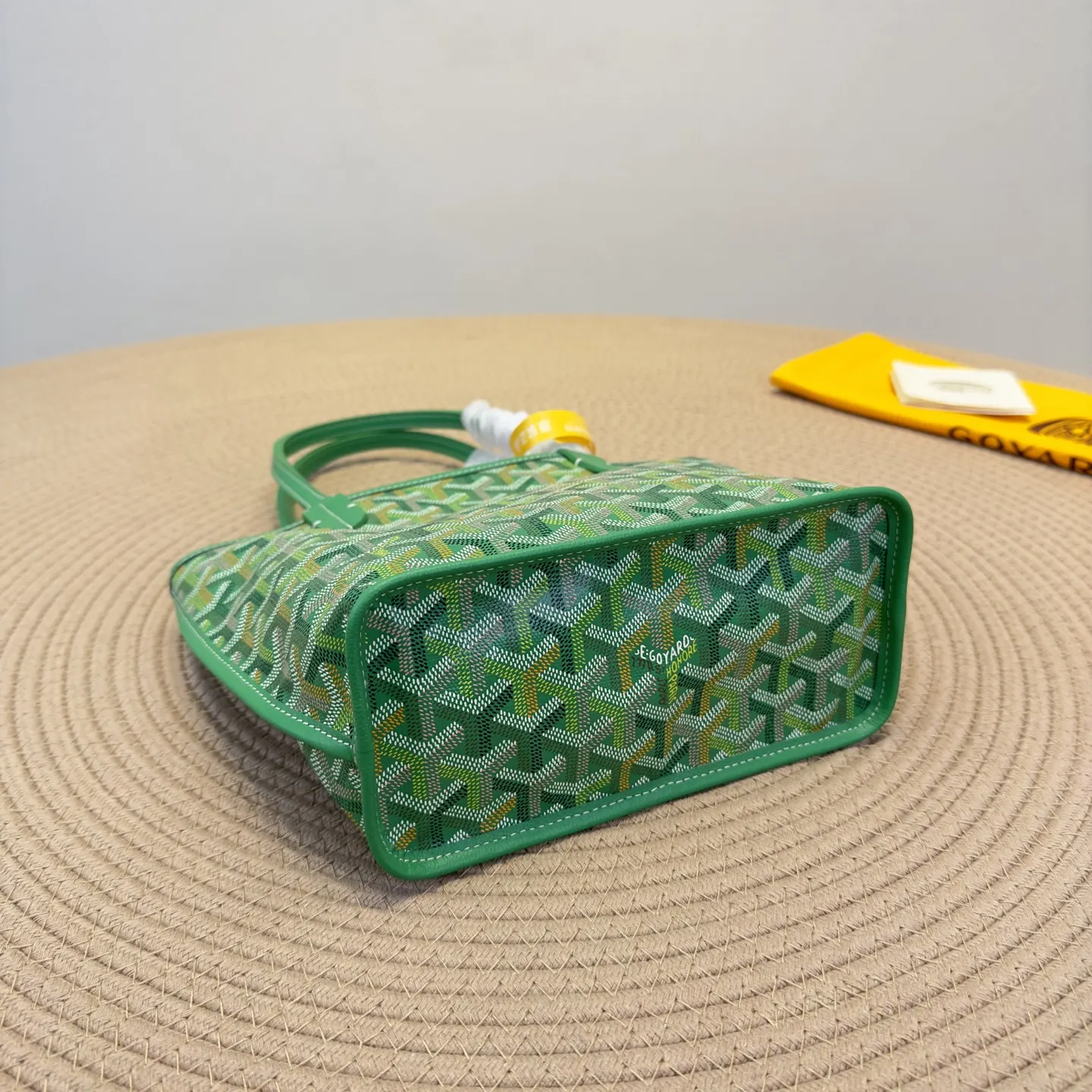 Goyard mini托特草低綠 戈雅Anjou Mini 托特包 大容量托特款