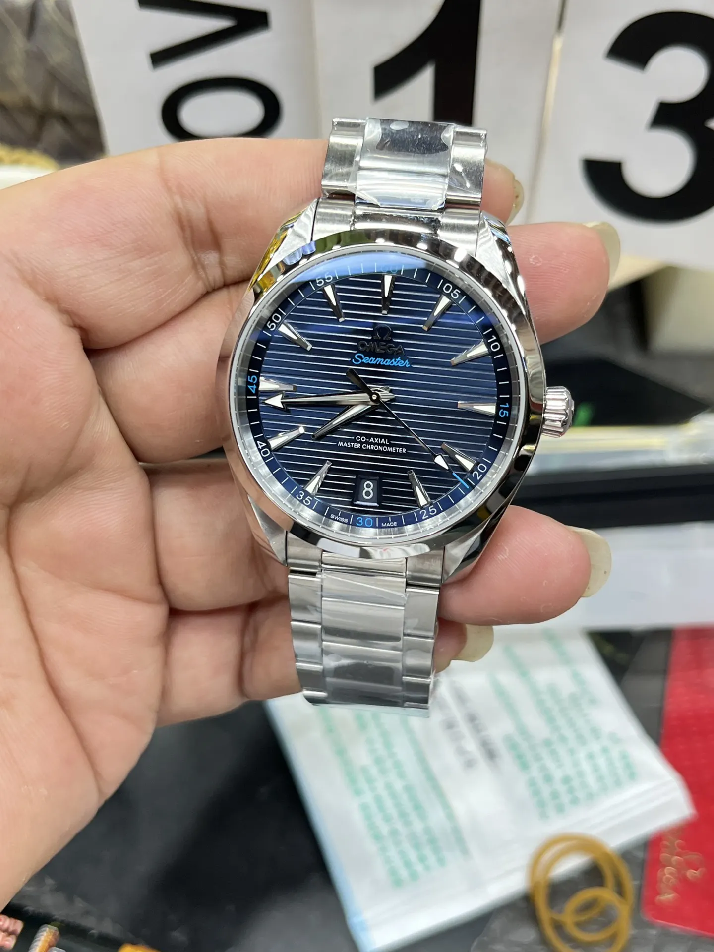 Omega 专供大厂出品 VS欧米茄海马 系列 柚木蓝面 手表 经典腕表款