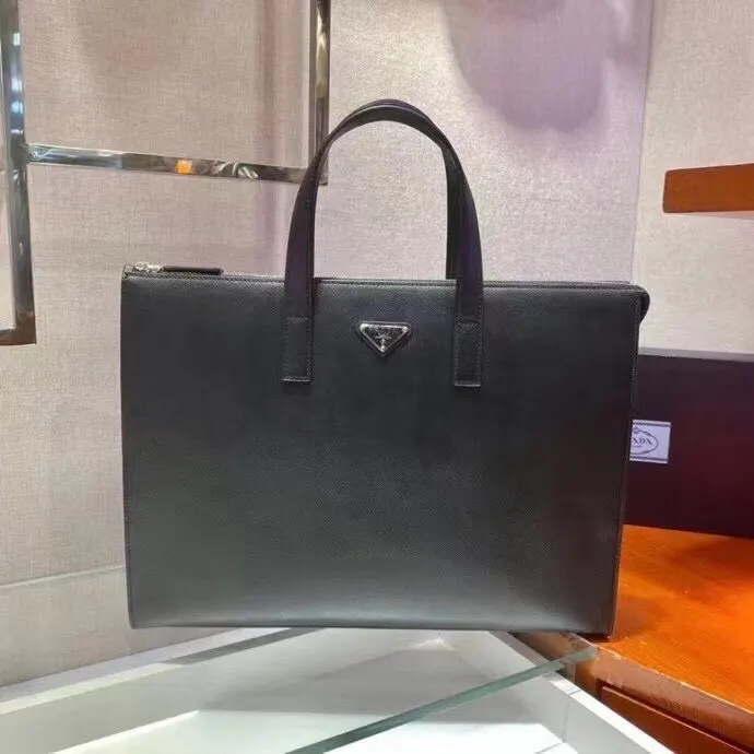 PRADA 2VG039 Saffiano十字纹牛皮 三角标 公文包 商务通勤款
