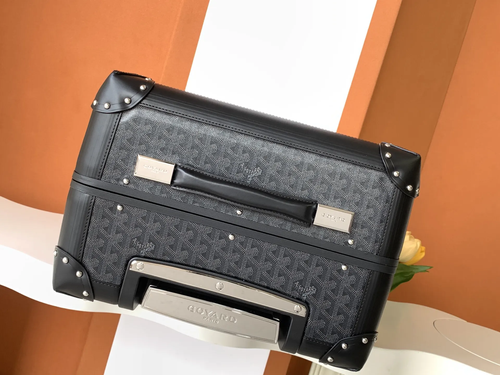 Goyard Black White Suitcase Travel Lightweight