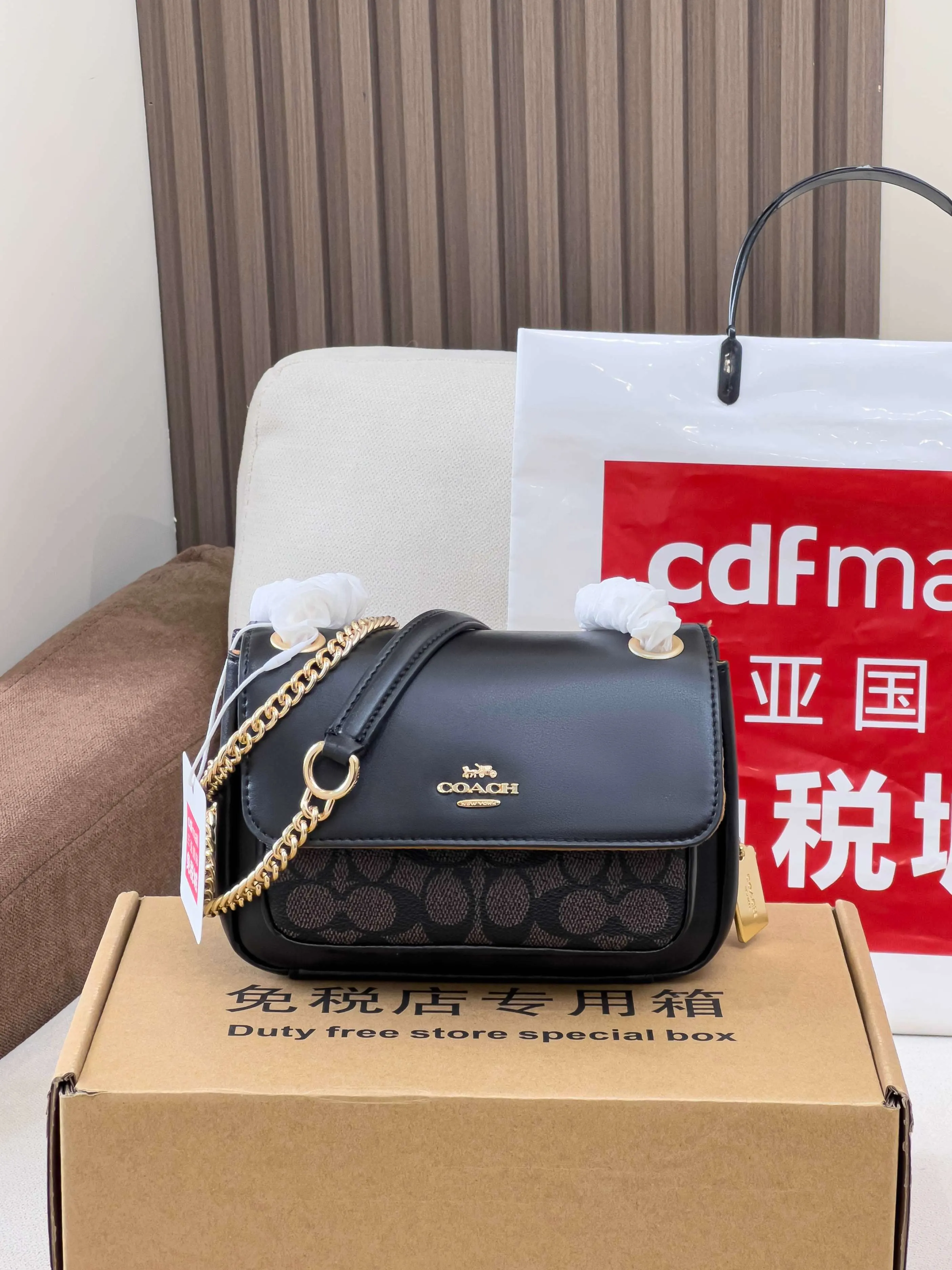 老花 牛皮 链条包 精致链条款