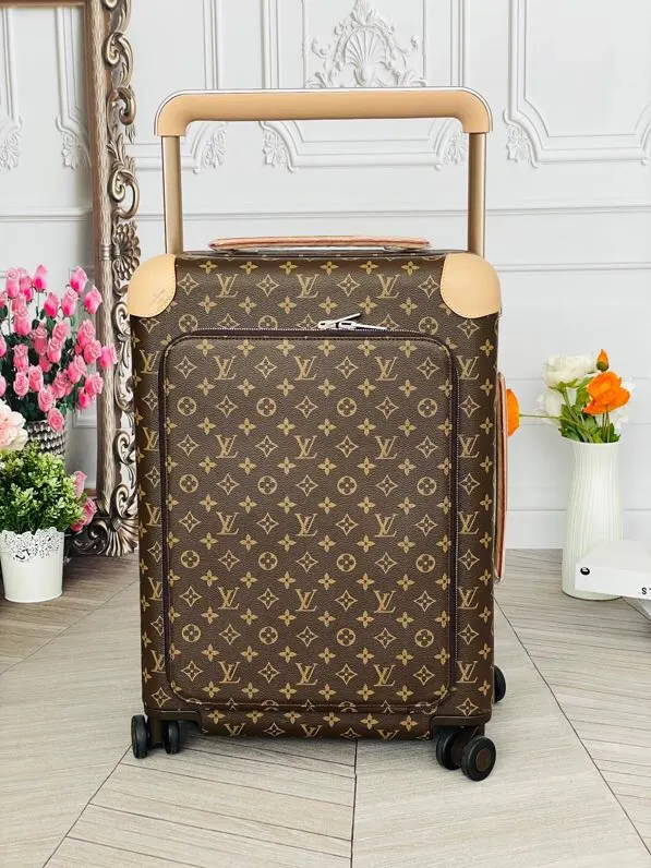 LV 老花 帆布 范冰冰同款 驴牌宽拉杆拉链箱行李箱 HOR 旅行拉杆款 輕便出行款