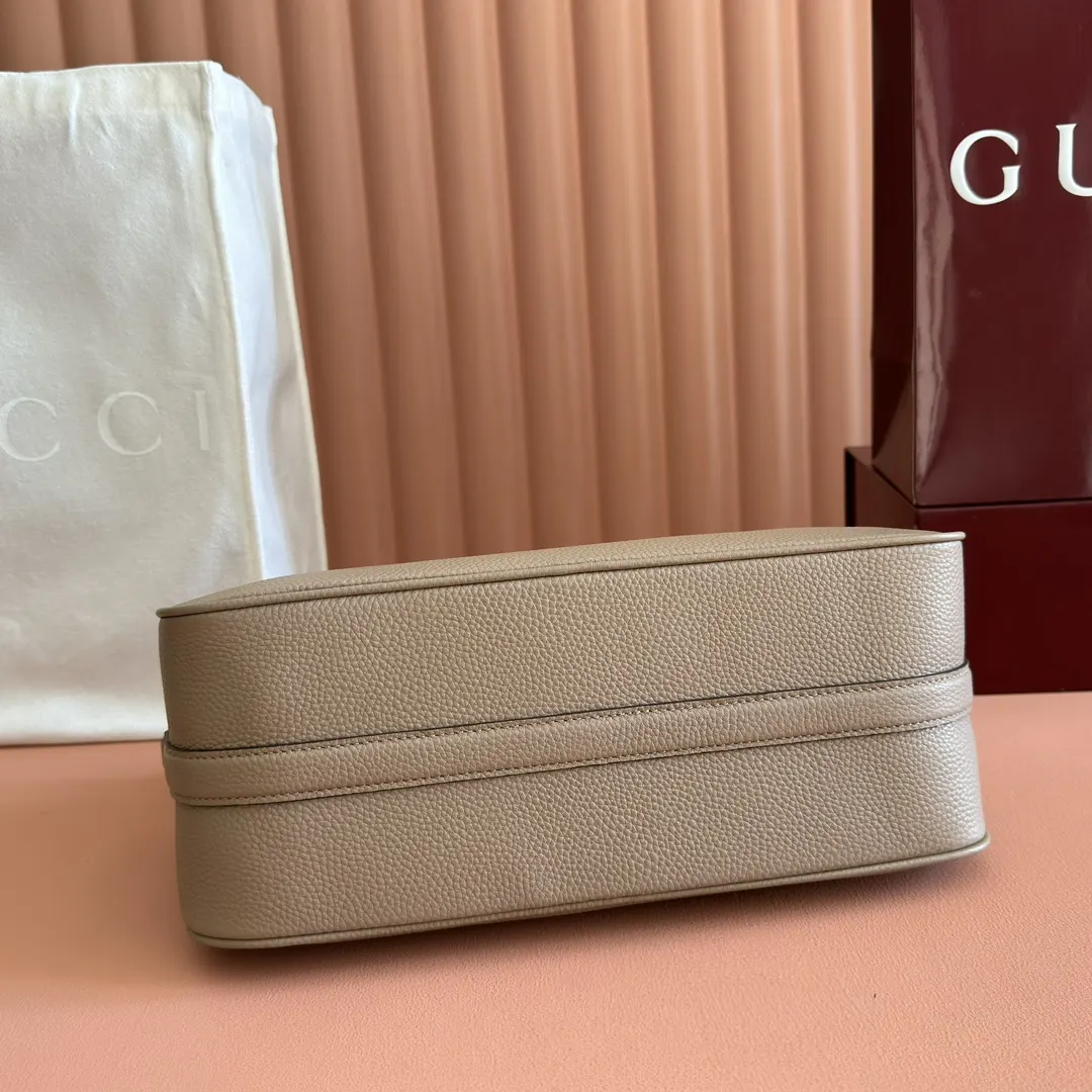 Gucci 白色 金色 牛皮 腋下包 復古腋下背款