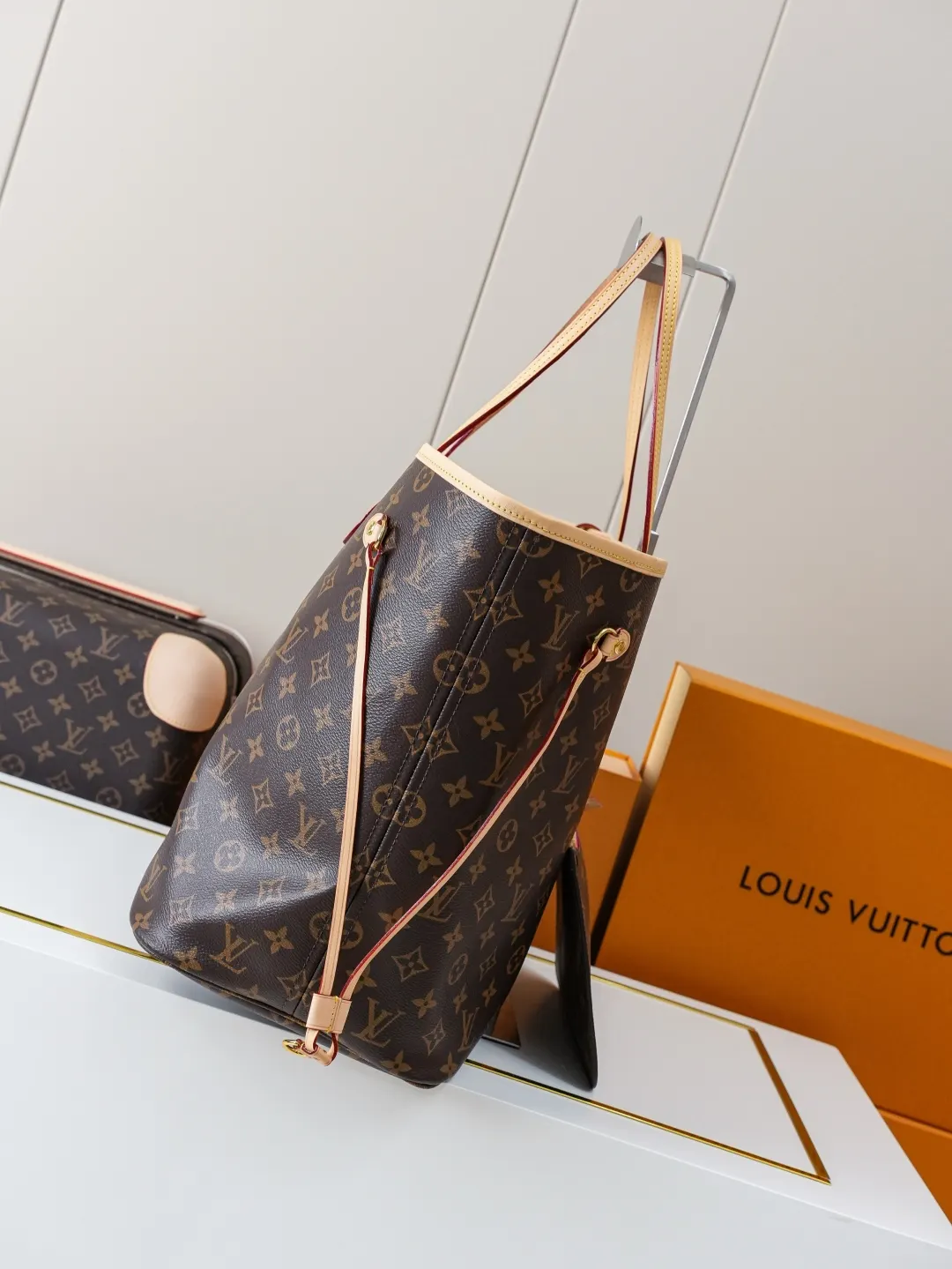 Neverfull 老花 牛皮 托特包 大容量托特款