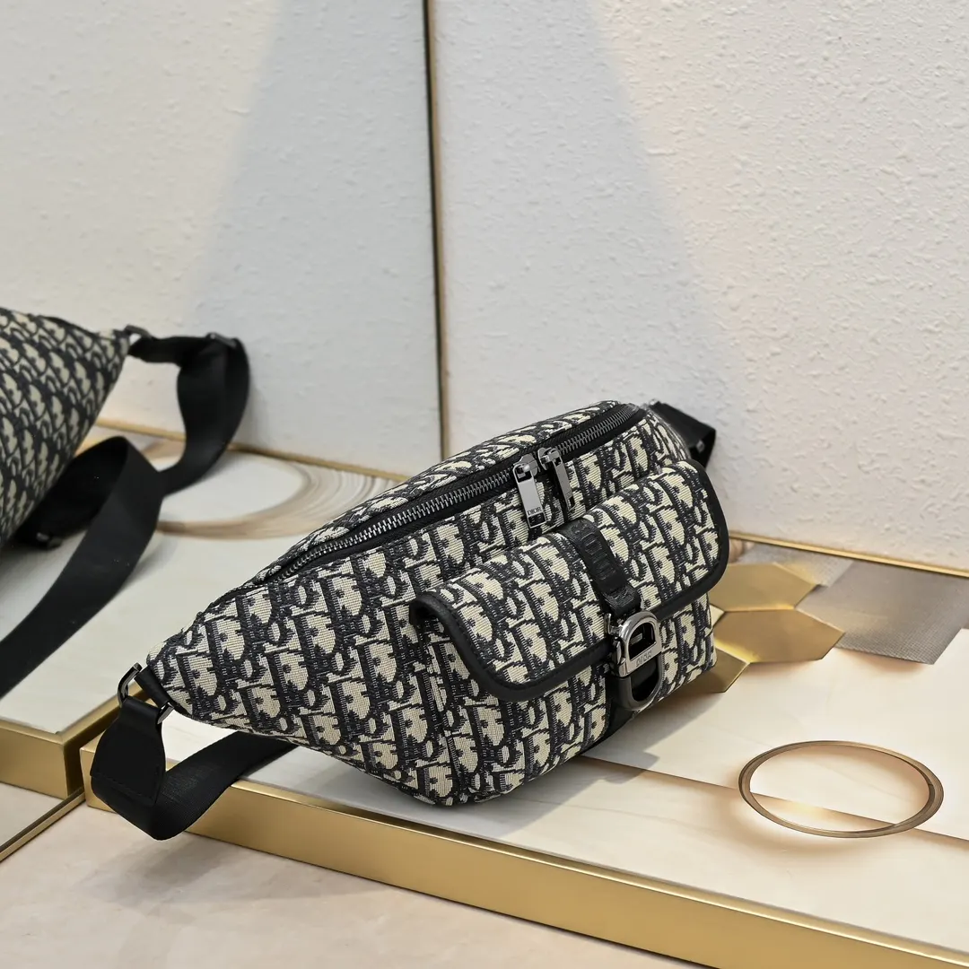 Black Beige Belt Bag Casual Fashion Leather