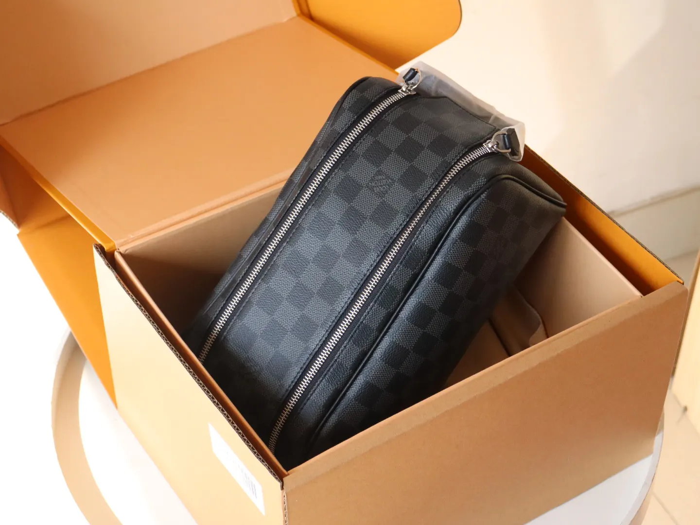 Monogram Cosmetic Pouch Leather