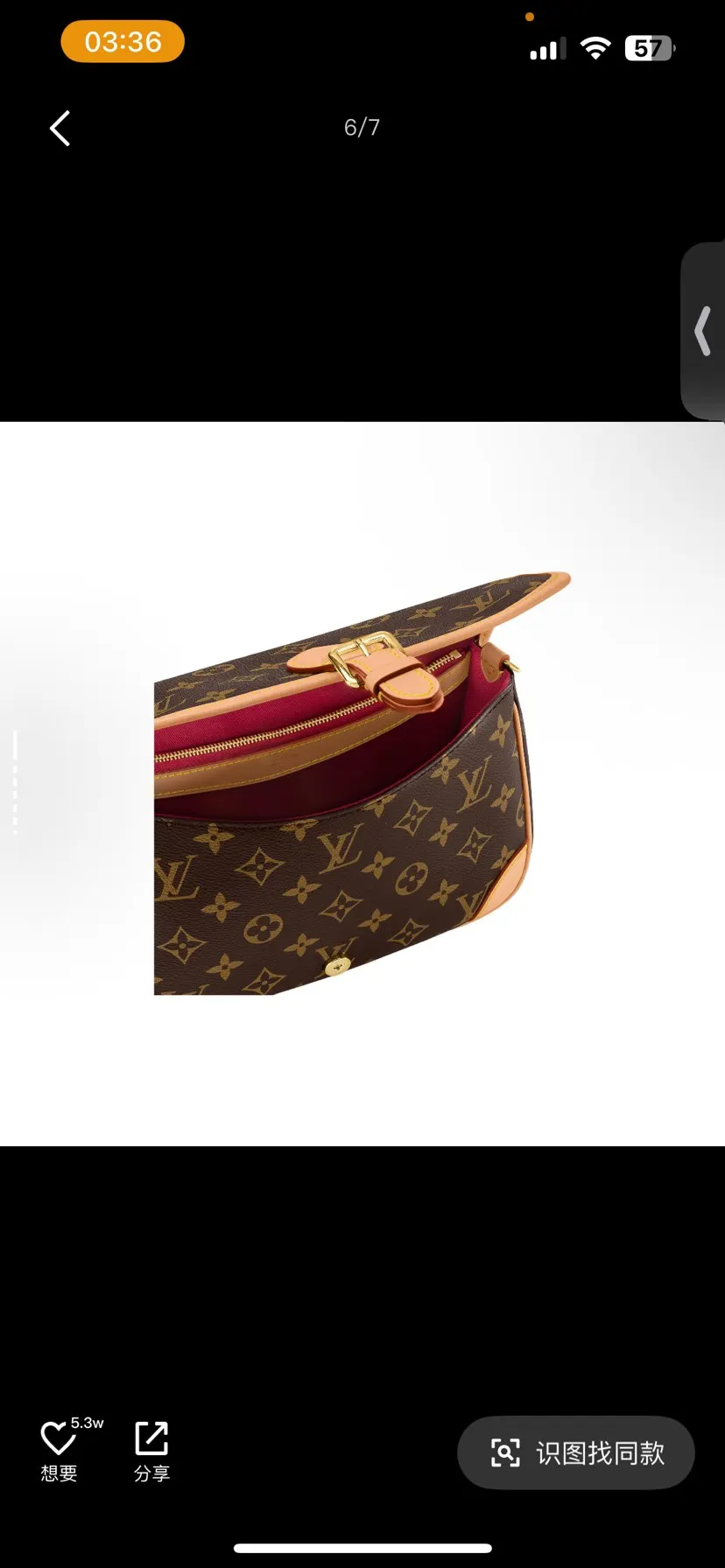 LV Diane Classic Monogram Shoulder and Crossbody Bag Image 6 LV Diane Classic Monogram Shoulder and Crossbody Bag Image 6