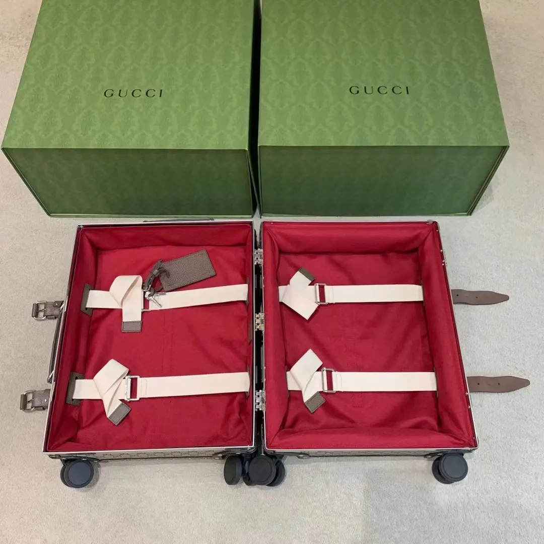Gucci Brown Suitcase Travel Lightweight Leather