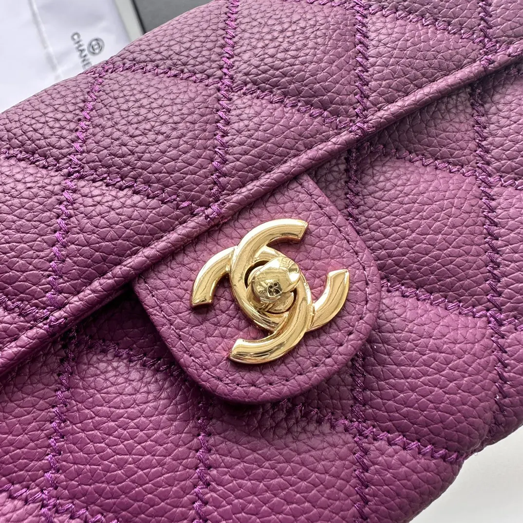 Purple Chain Bag Classic Leather Image 9 Purple Chain Bag Classic Leather Image 9
