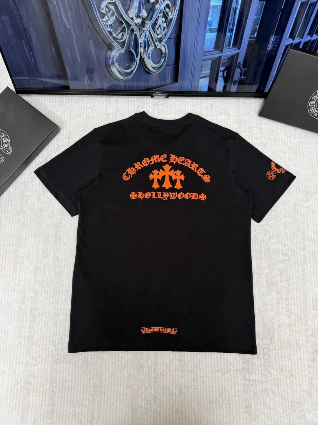 Chrome Hearts Print Cotton Short Sleeve T-Shirt Daily Versatile Image 2 Chrome Hearts Print Cotton Short Sleeve T-Shirt Daily Versatile Image 2
