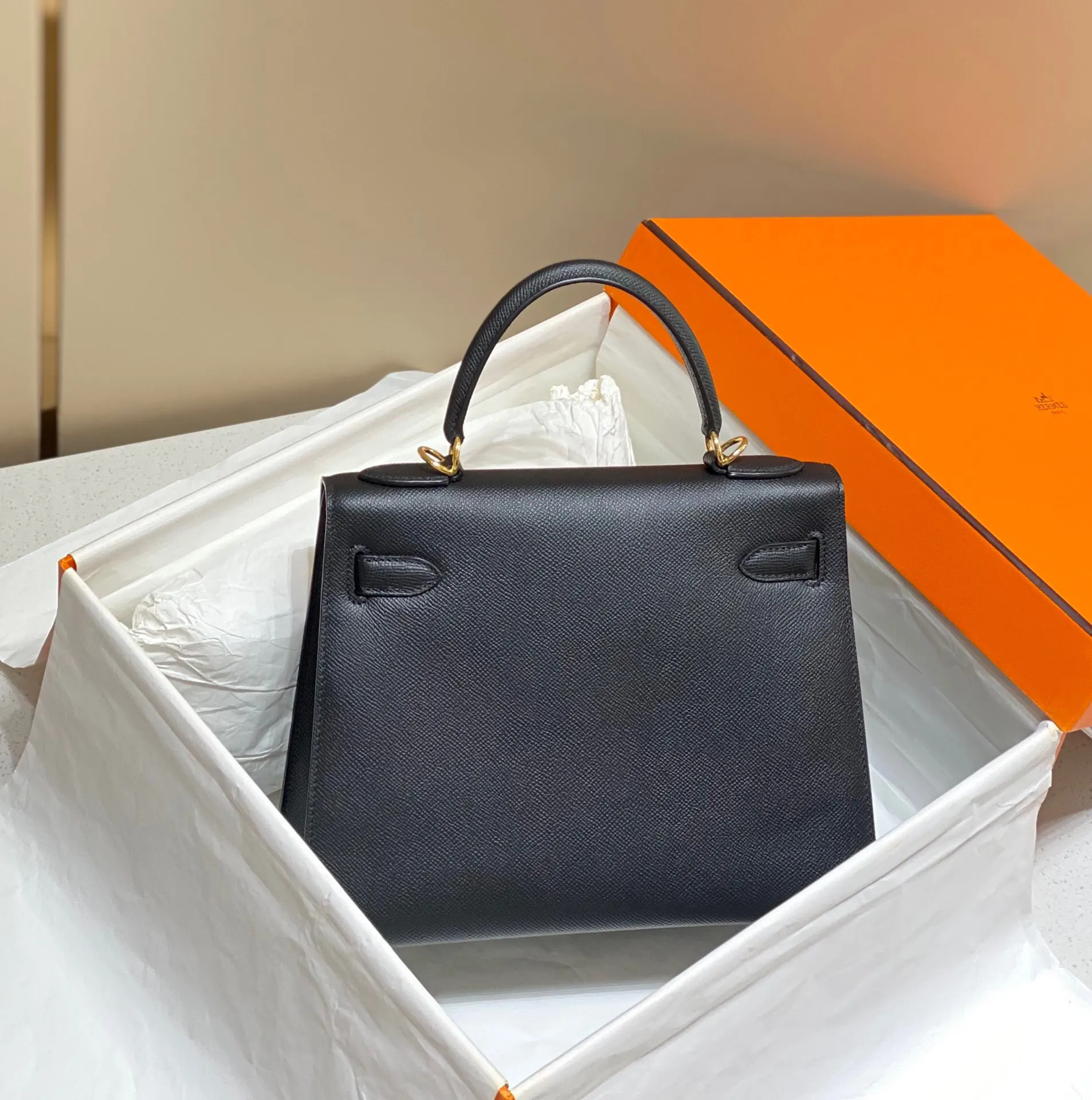 Hermès Kelly 黑色 手提包 25cm