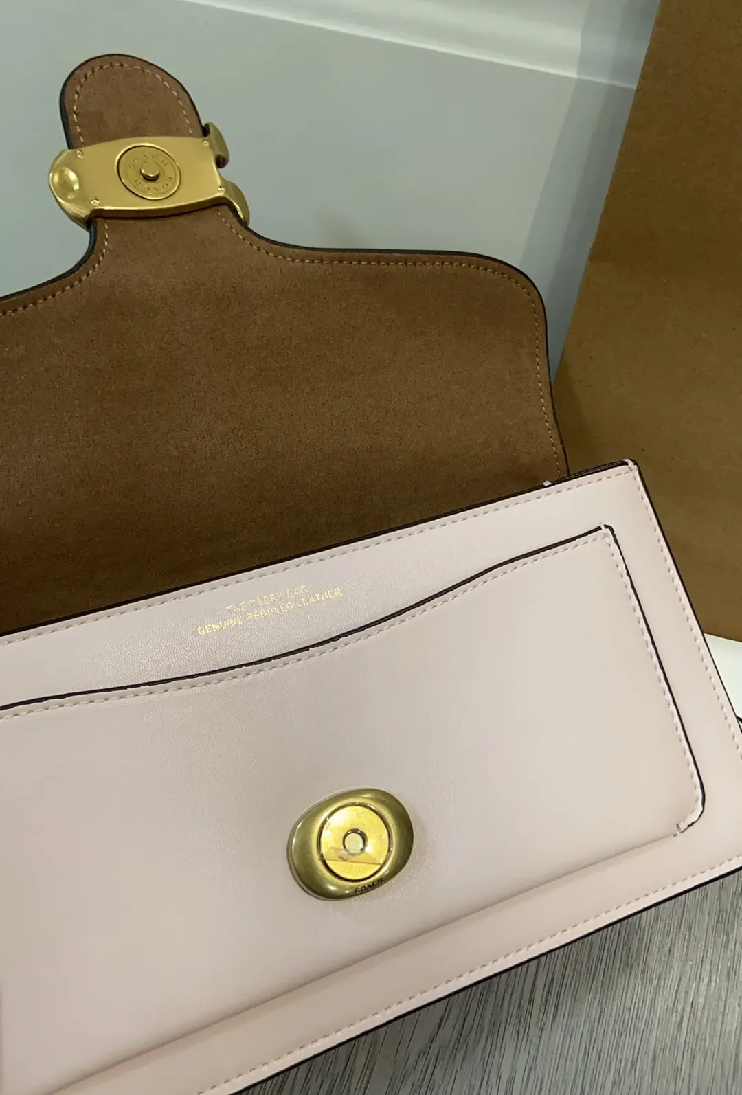 Pink Gold Organizer Pouch Travel Leather