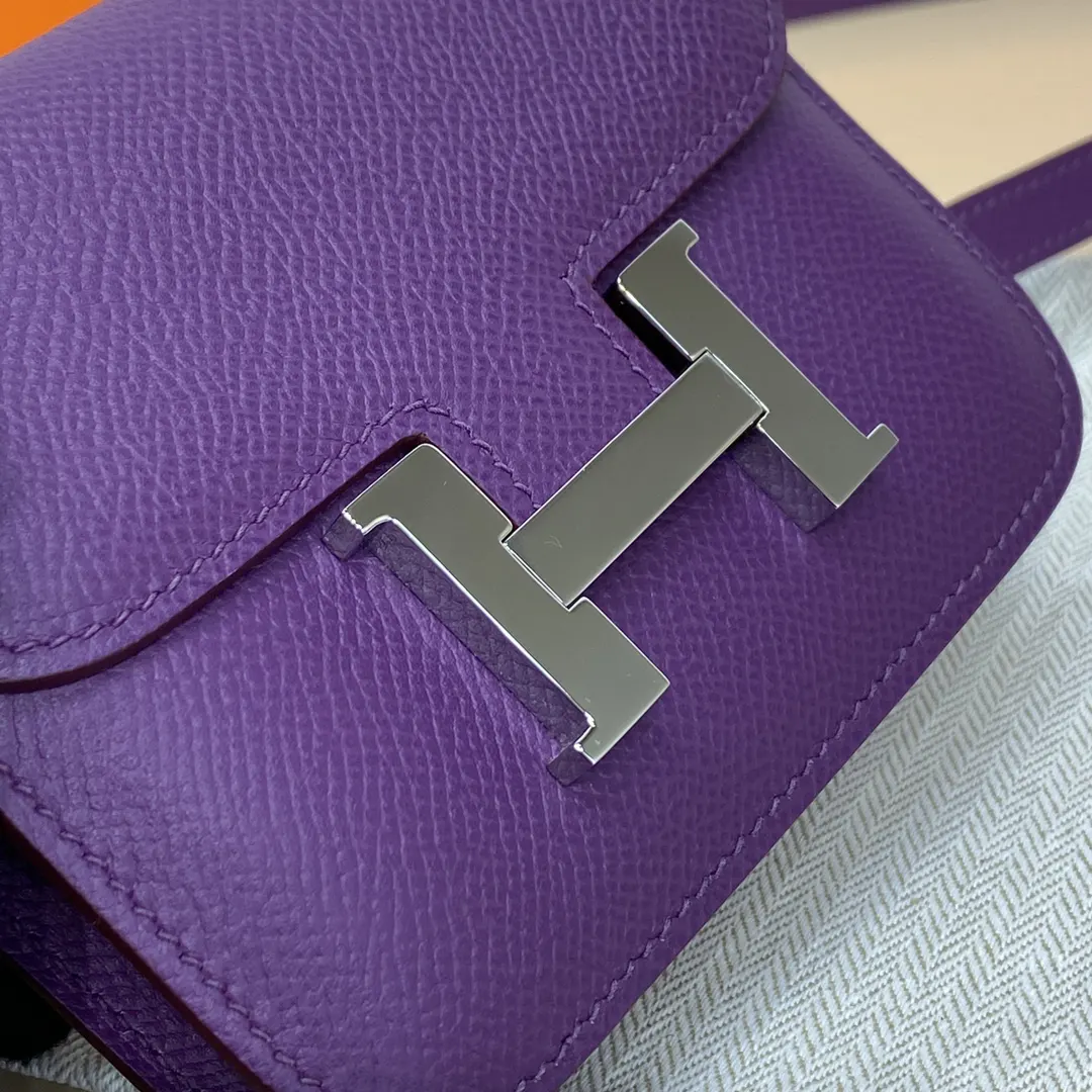 手工蜡线 海葵紫銀扣 Constance Slim 腰包 休閒腰包款