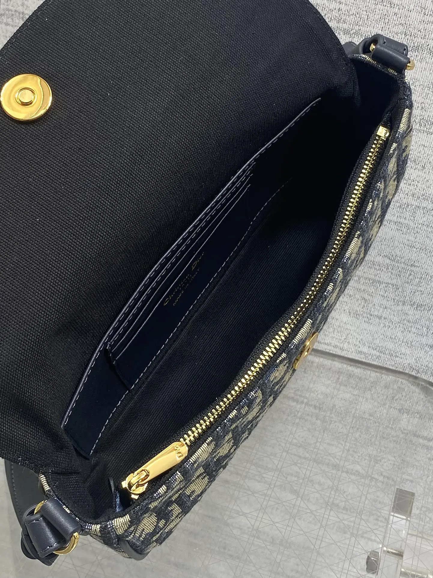 Dior Oblique 黑色鏈條單肩斜挎包