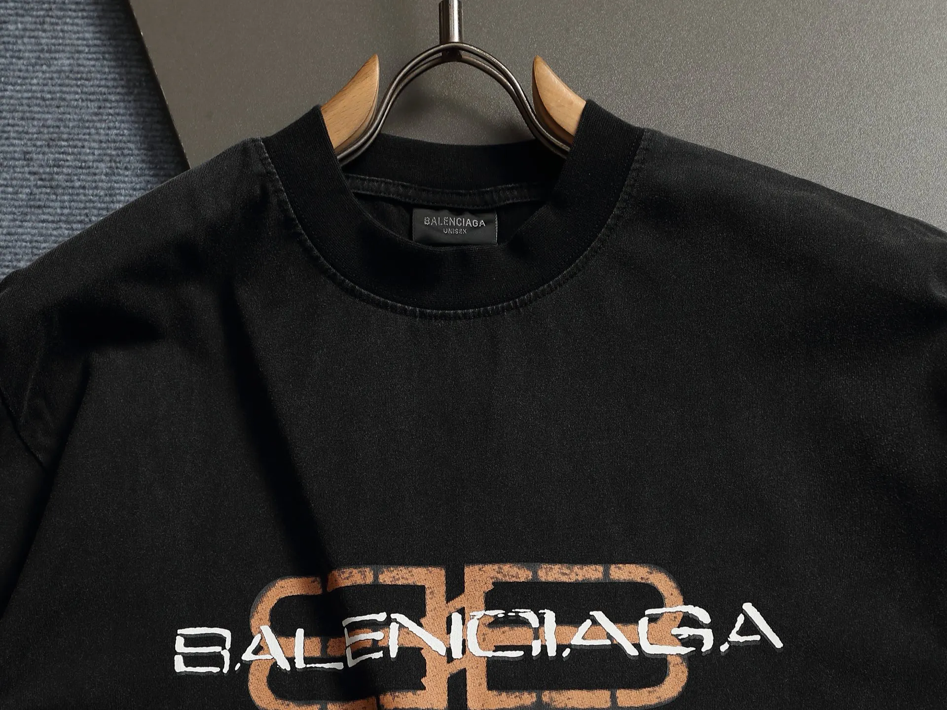 Balenciaga Black Logo Short Sleeve T-Shirt Street