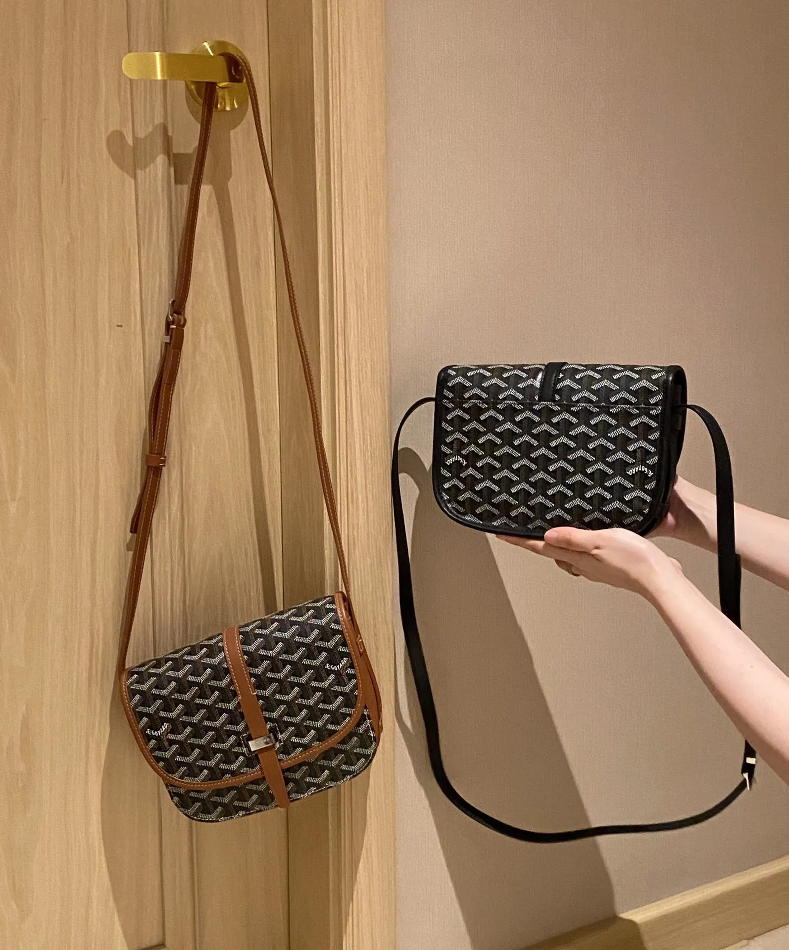 Goyard 黑色 棕色 斜挎包 轻便斜挎款