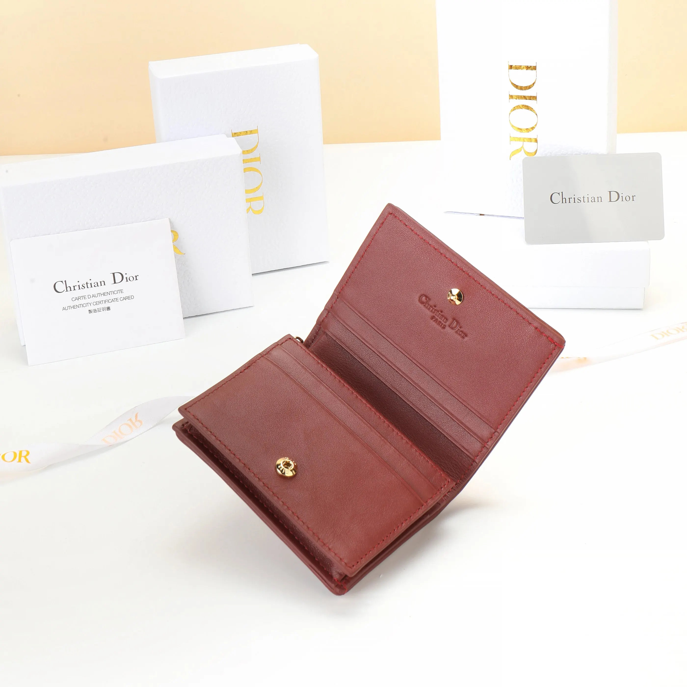 Dior 红色 皮革 钱包