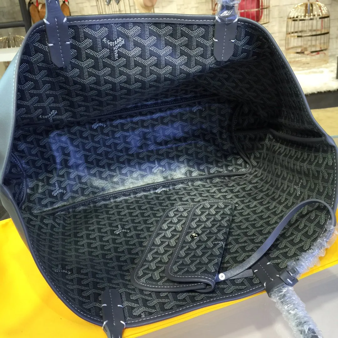 Goyard 戈雅 双面可用 充满法式优雅 订制Y字母涂鸦料 皮轻 托特包 大容量托特款