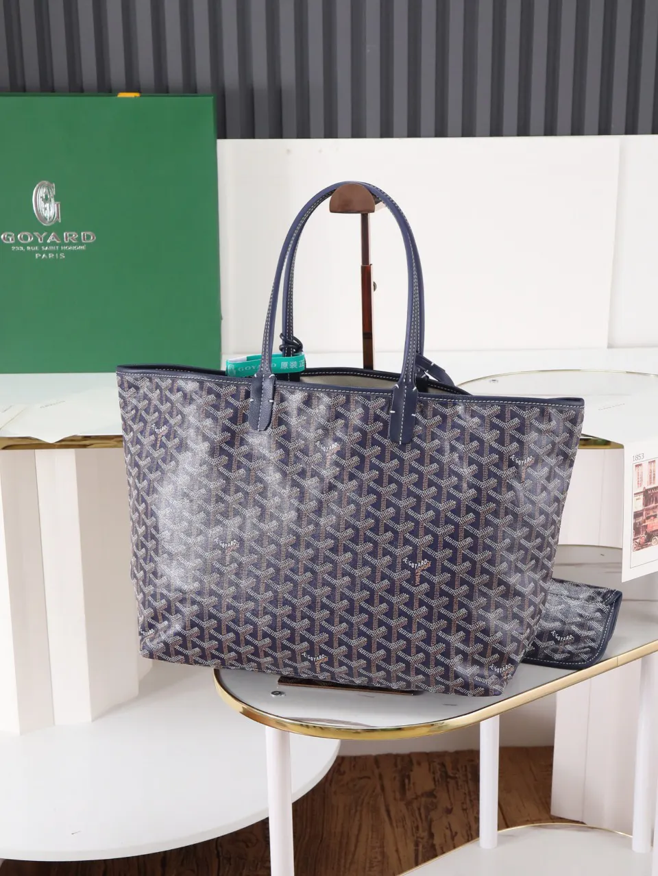 Goyard 蓝色 帆布 腋下包 复古腋下背款