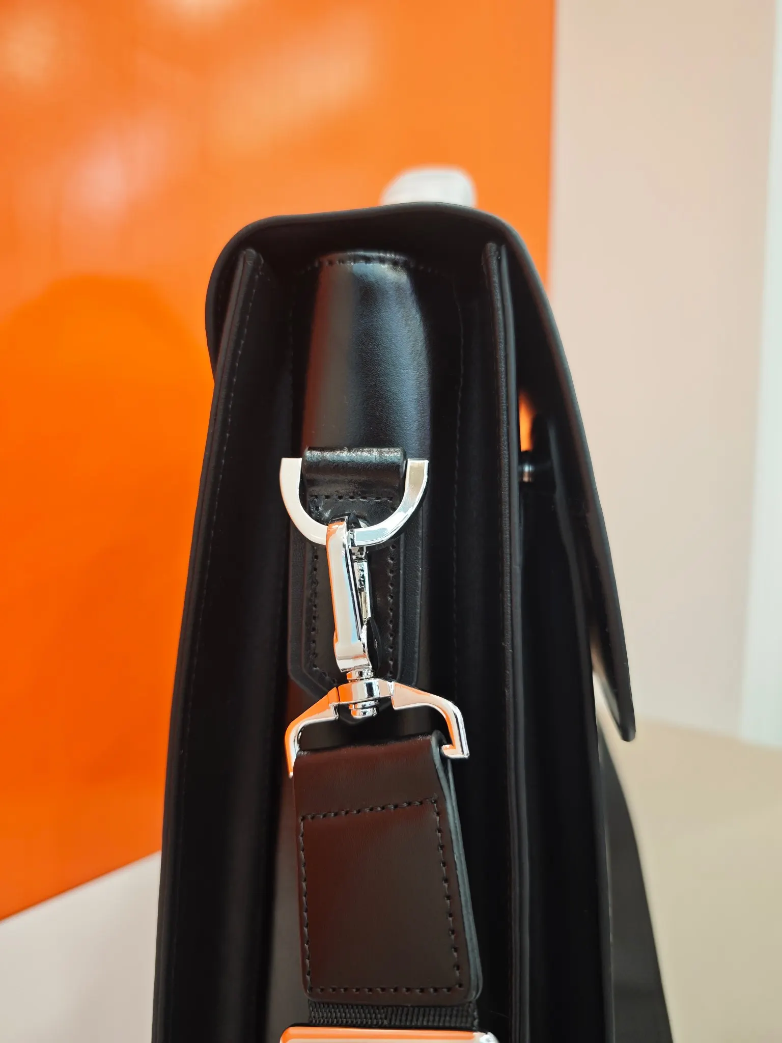 Black Briefcase Business Commuter Leather