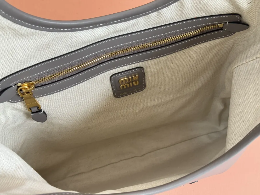 Miu 金色 牛皮 托特包 大容量托特款