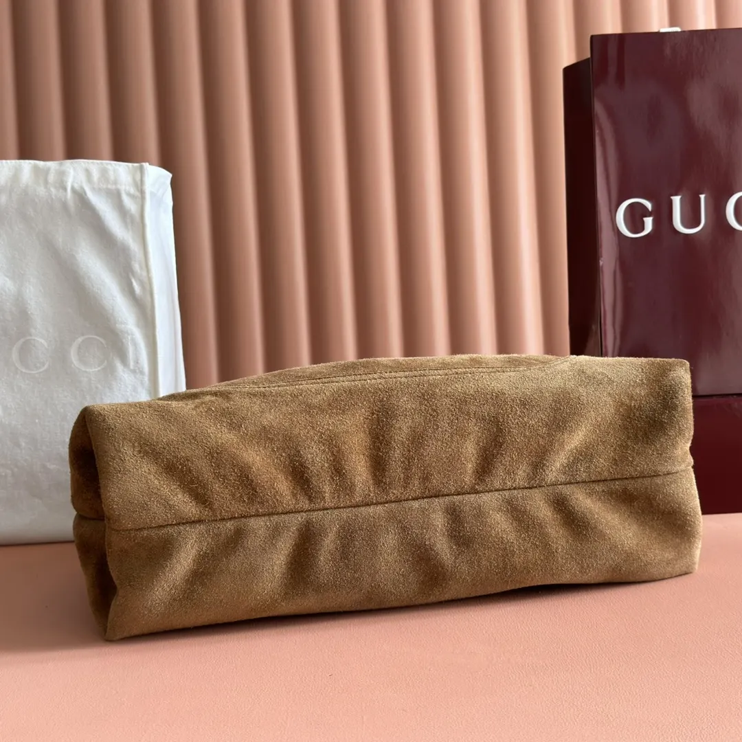 Gucci 棕色 金色 牛皮 手拿包 精致手拿款