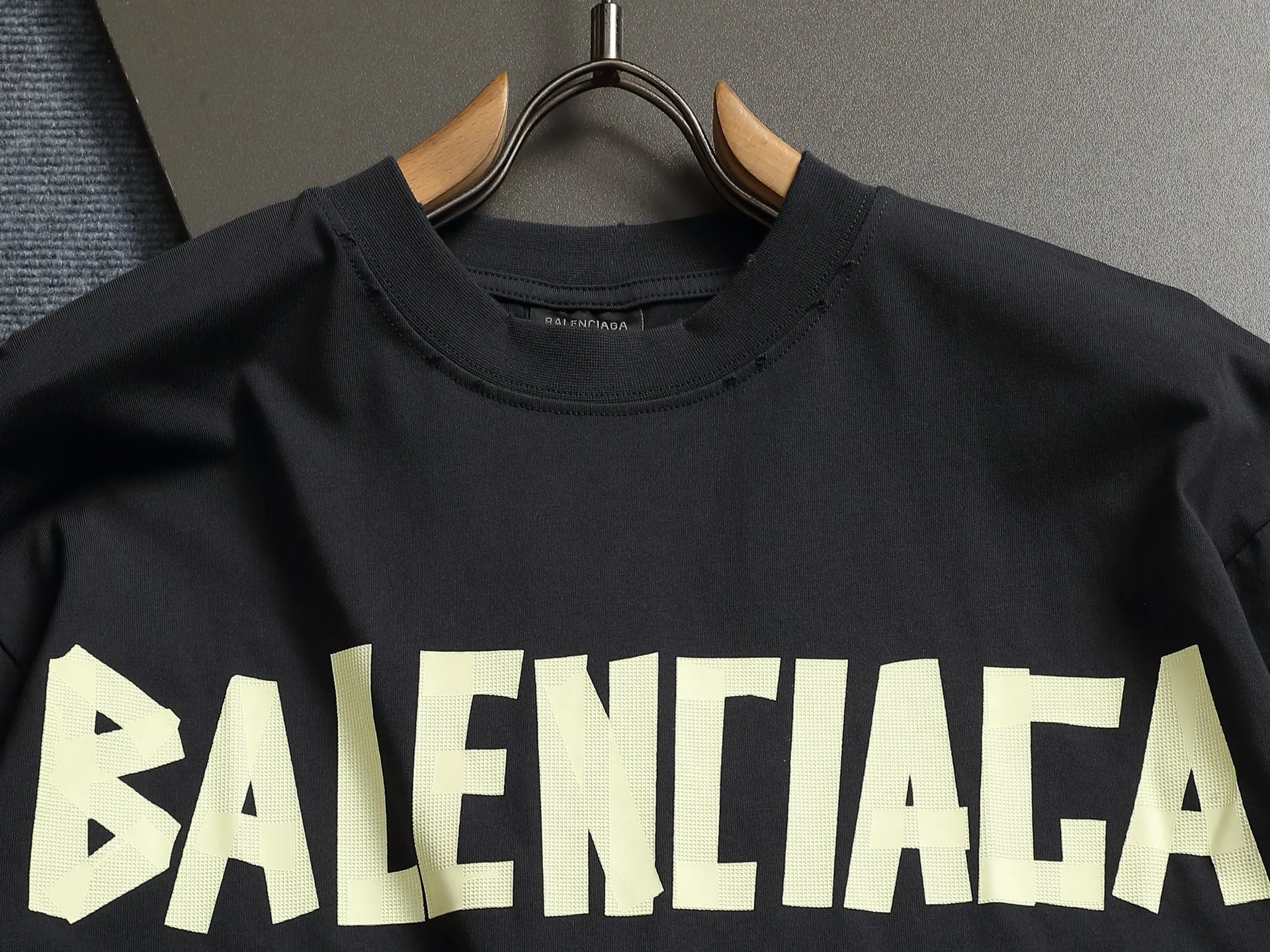 Balenciaga Black Logo Short Sleeve T-Shirt Street