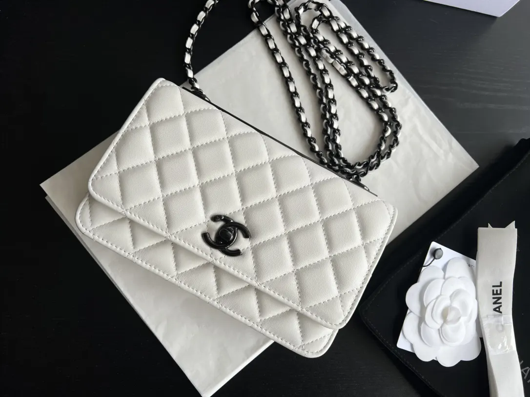 Chanel 22 白色 皮革 单肩包