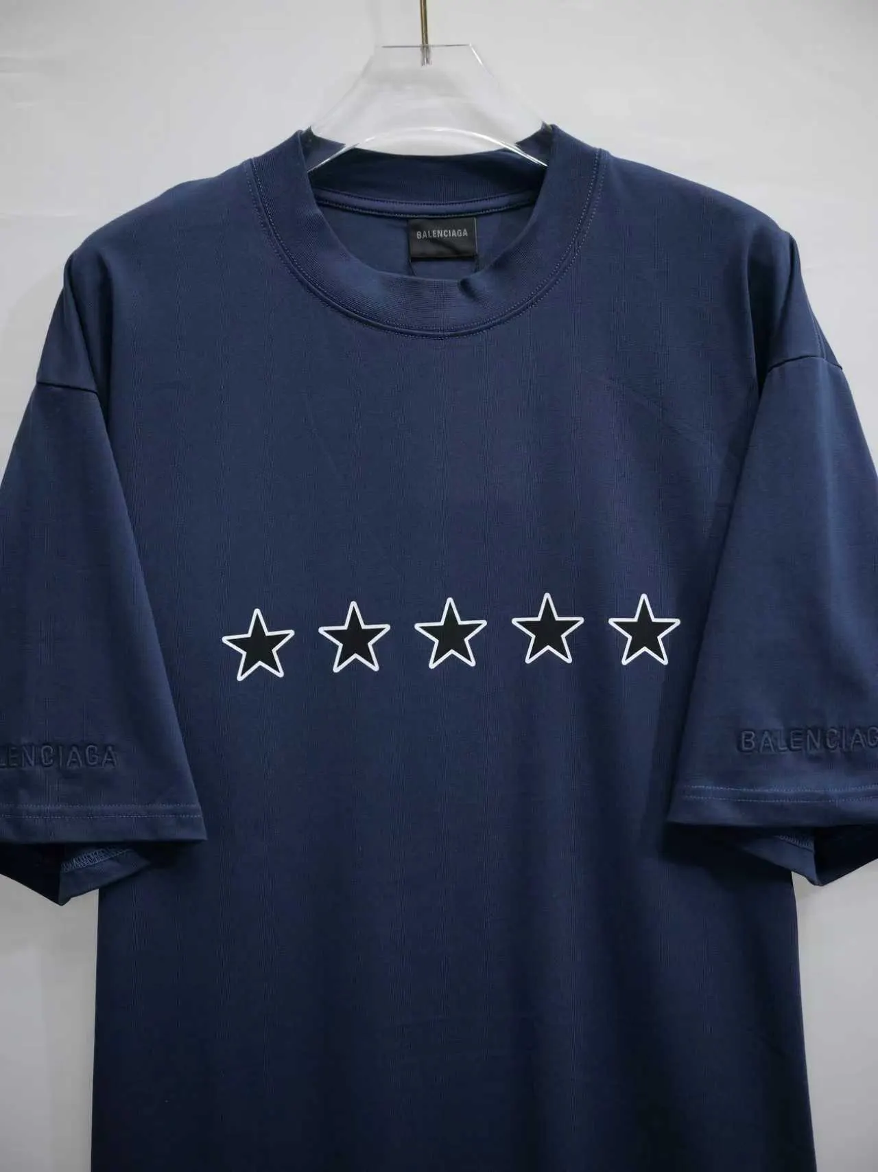 Balenciaga Blue Cotton Short Sleeve T-Shirt Street