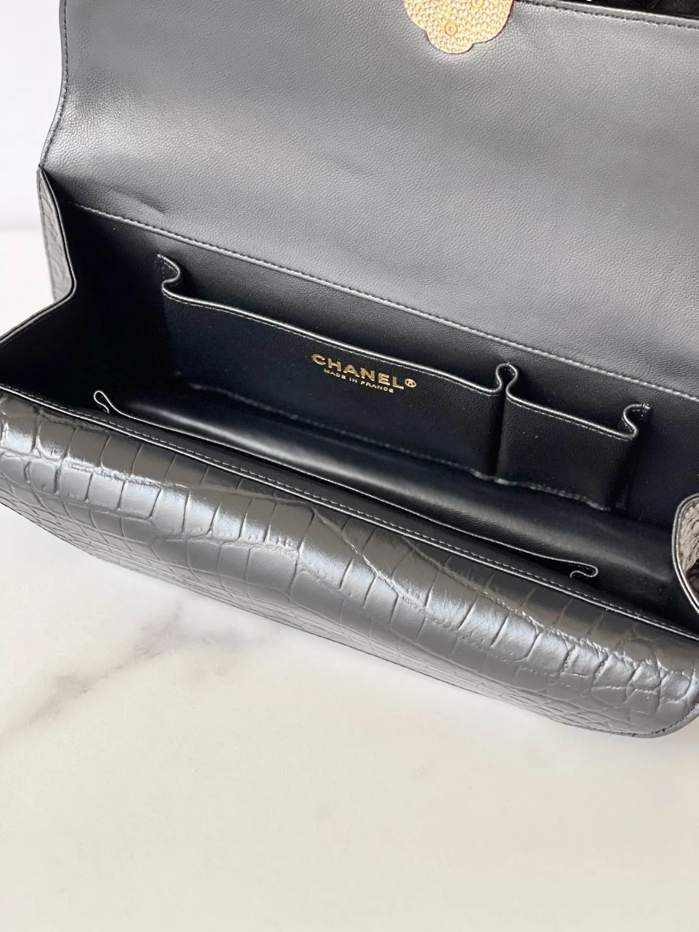 CHANEL 黑色 牛皮 手拿包 精致手拿款