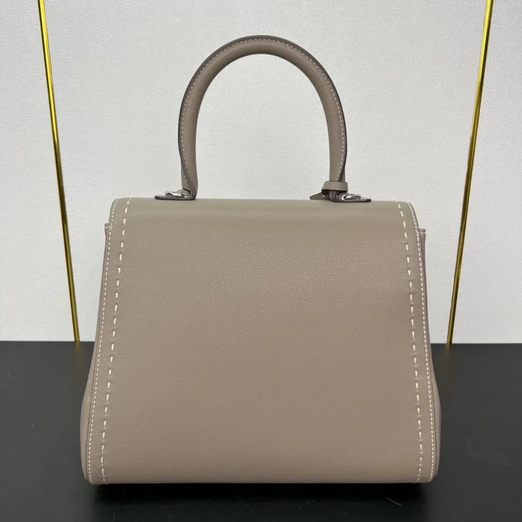 Delvaux 焦糖色 小牛皮 手提包 通勤手提款