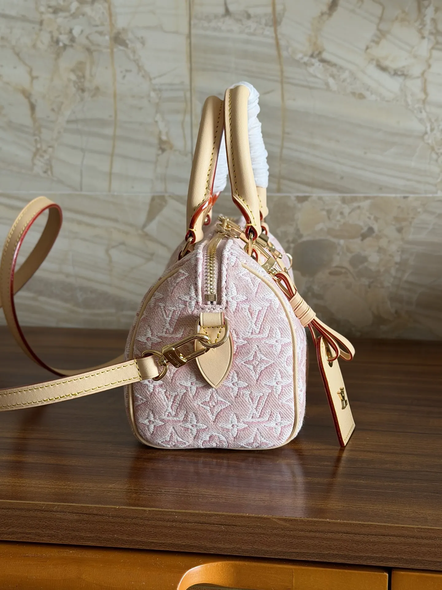 LV Speedy 粉色 帆布 收納包 旅行收納款