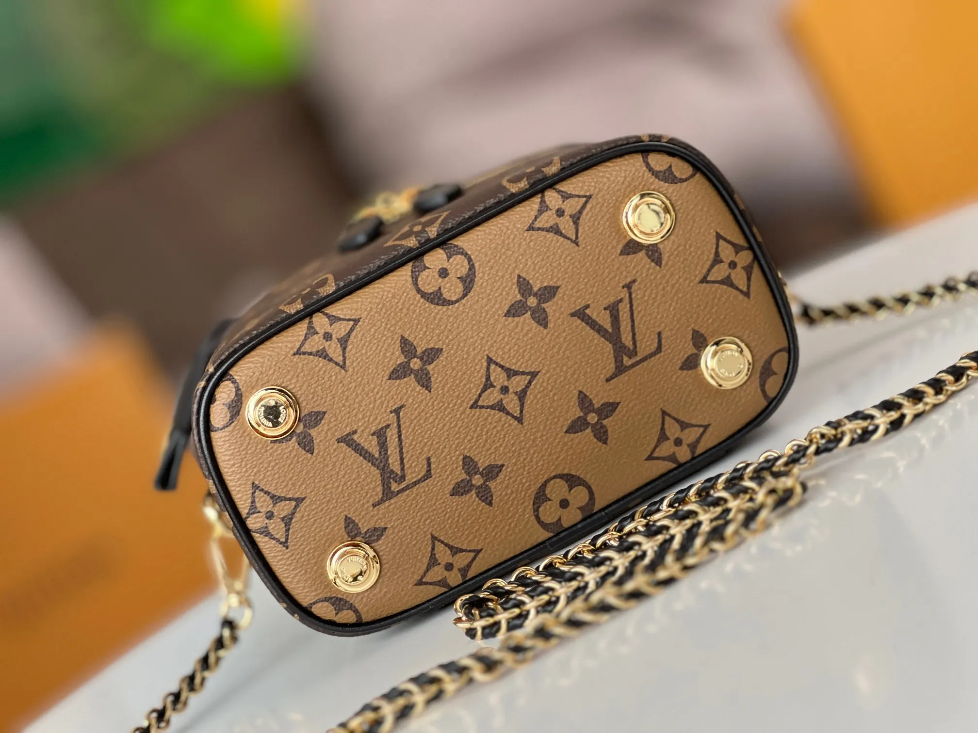 LV 老花 帆布 鏈條包 精致鏈條款