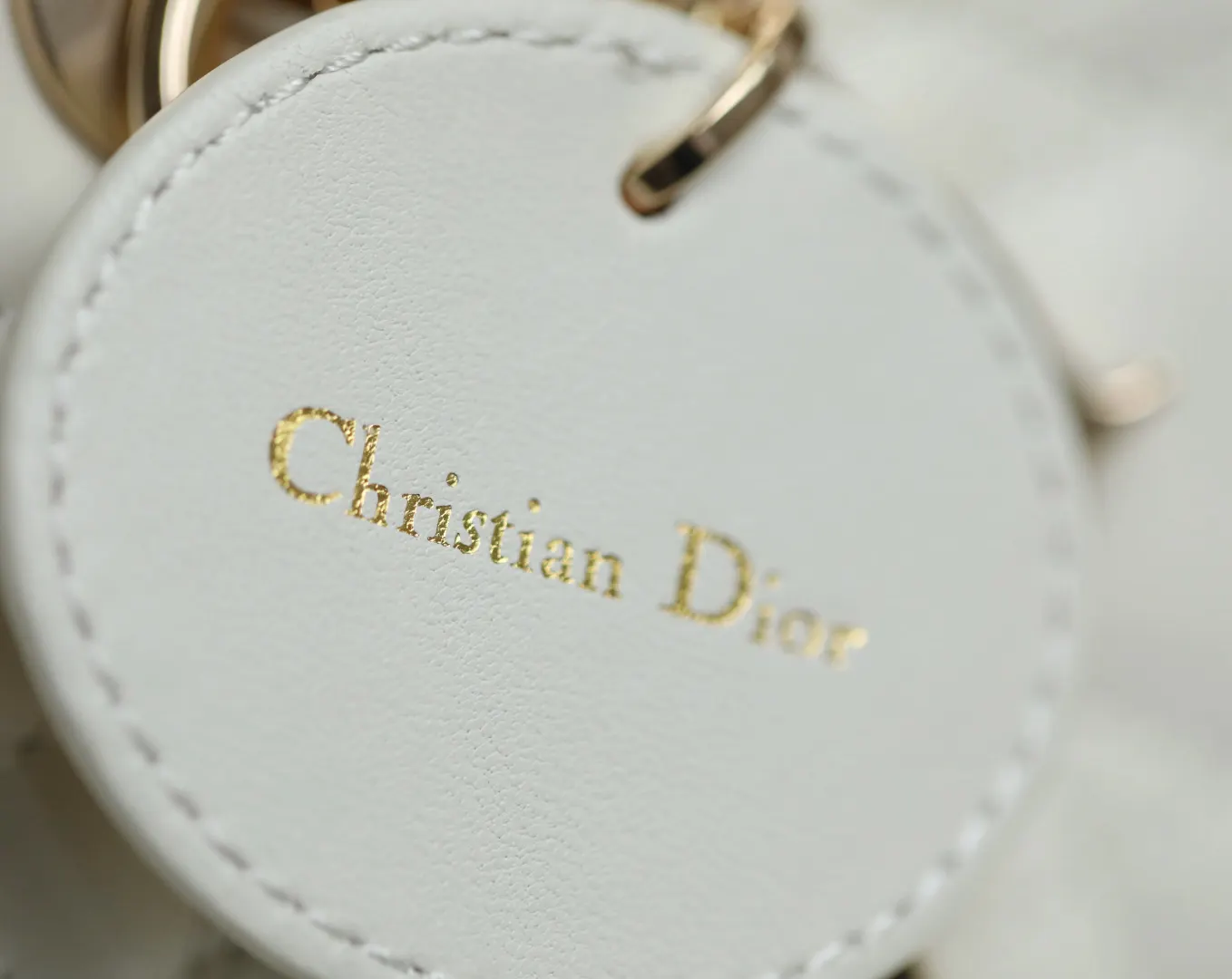 Dior Lady Dior White Canvas Handbag Image 5 Dior Lady Dior White Canvas Handbag Image 5