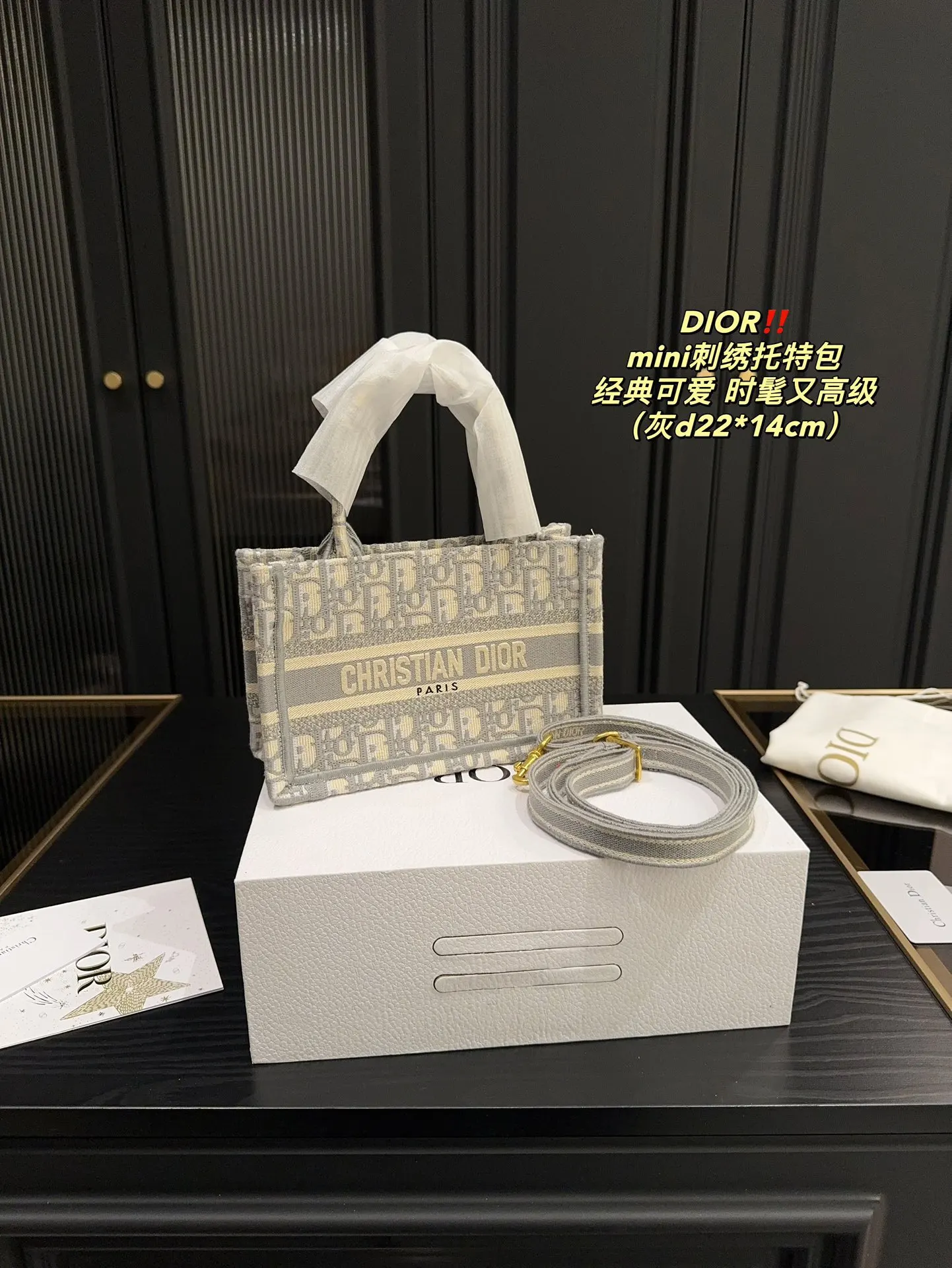 Dior 尺寸 mini刺绣托特包 复 大容量托特款