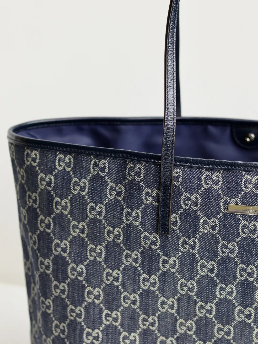 Gucci 蓝色 深蓝 尼龙 托特包 大容量托特款