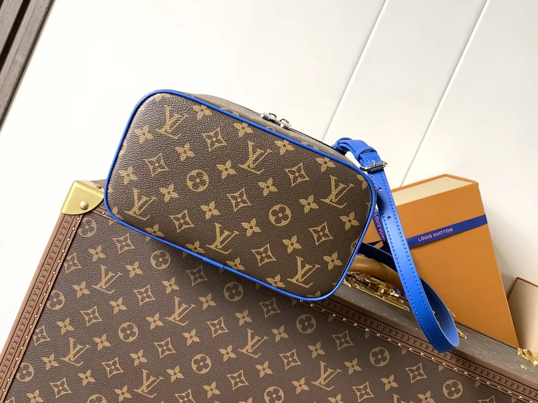 蓝色 绿色 牛皮 绿色 蓝 化妆包 便携收纳款