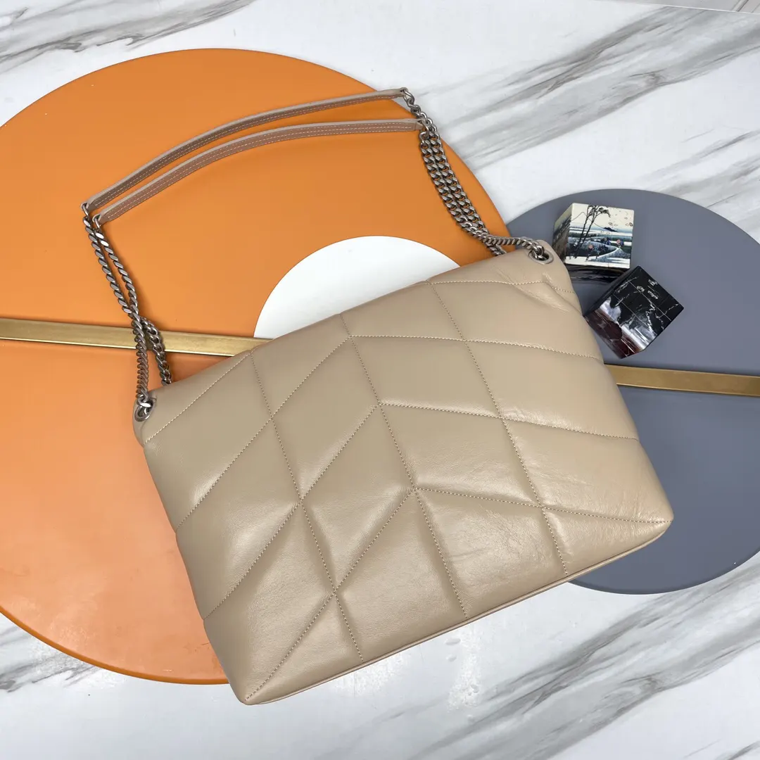 银色 杏色 羊皮 杏色 银扣 LO 链条包 精致链条款