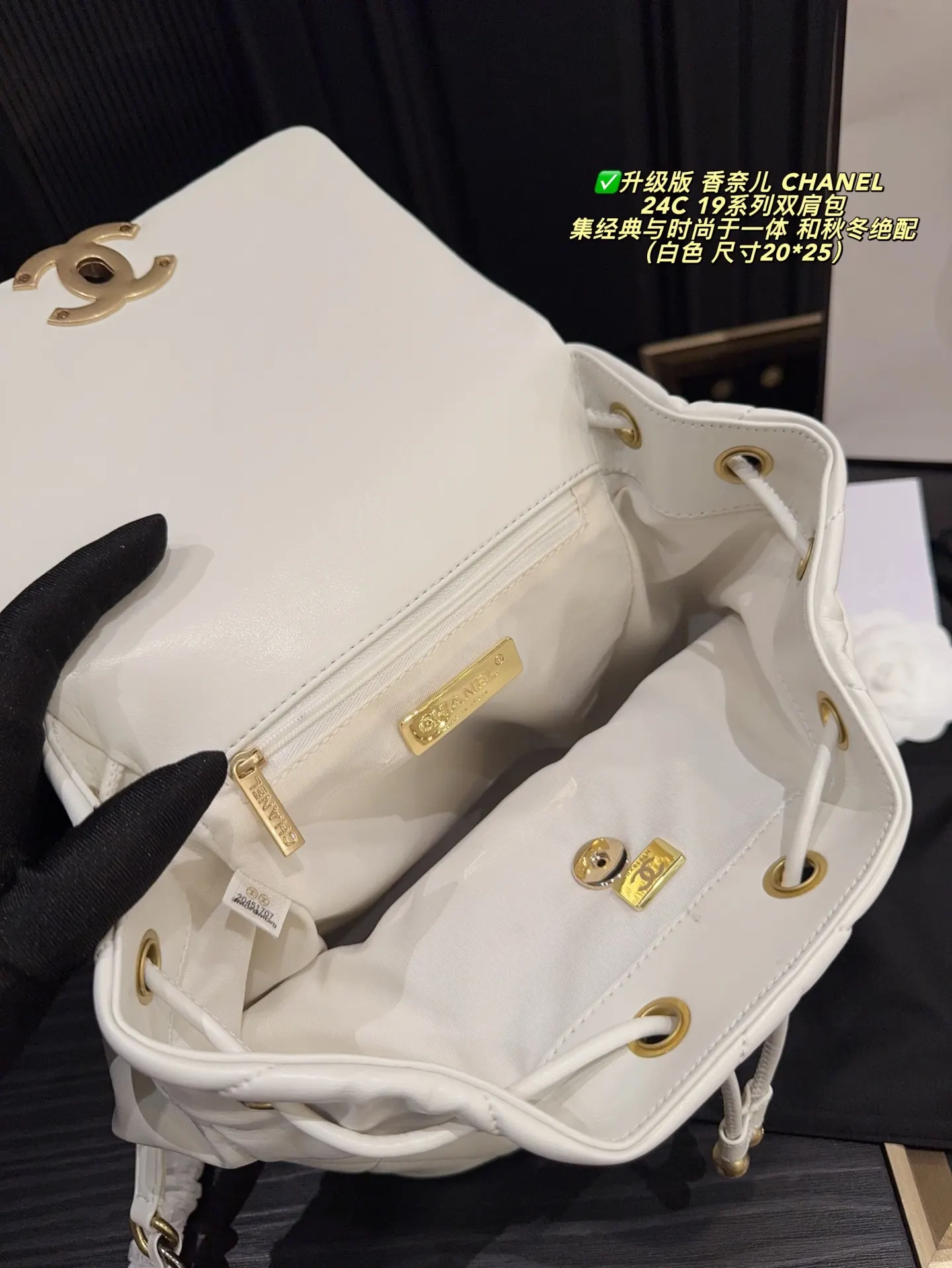 Chanel Black Gold Backpack