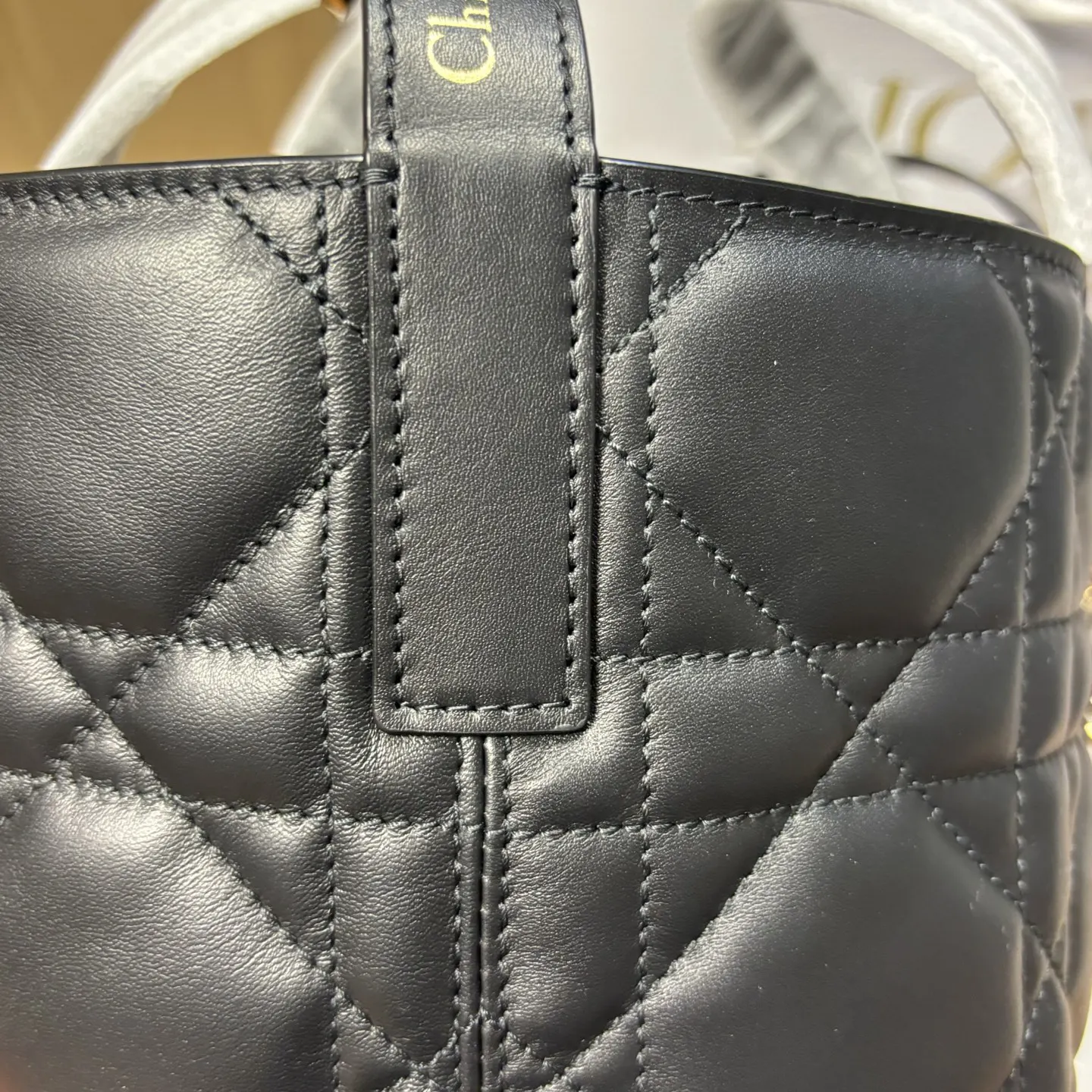 Dior 黑色 牛皮 中号 Toujours 竖版手袋 黑色牛皮革超大藤格 托特包 大容量托特款