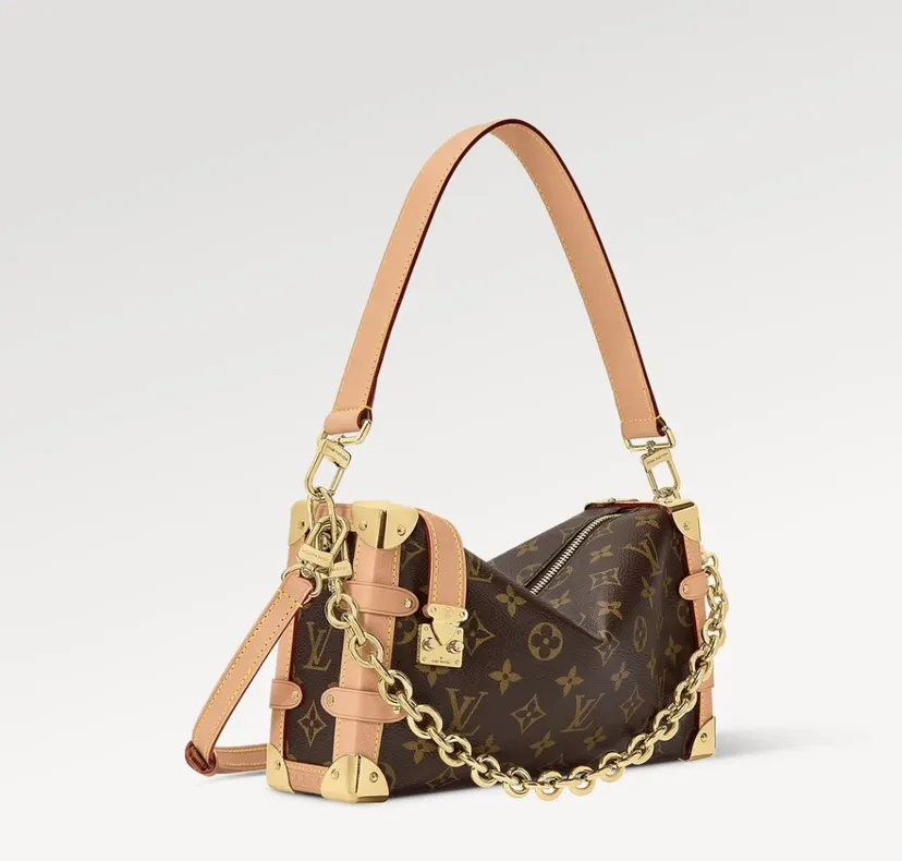 LV 帆布 Side Trunk 手袋以修长 行李箱 旅行拉杆款 轻便出行款