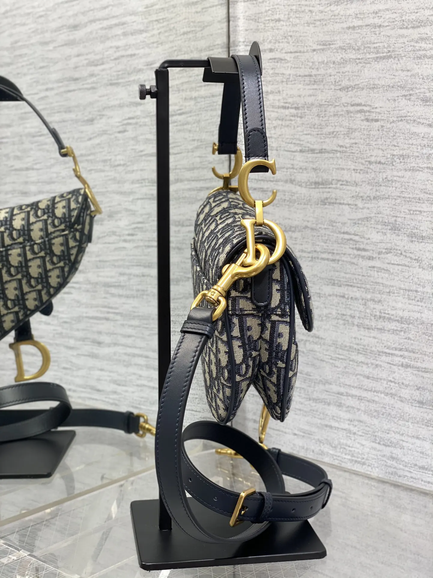 Dior Saddle 老花蓝马鞍包 手提斜挎 复古 手提包