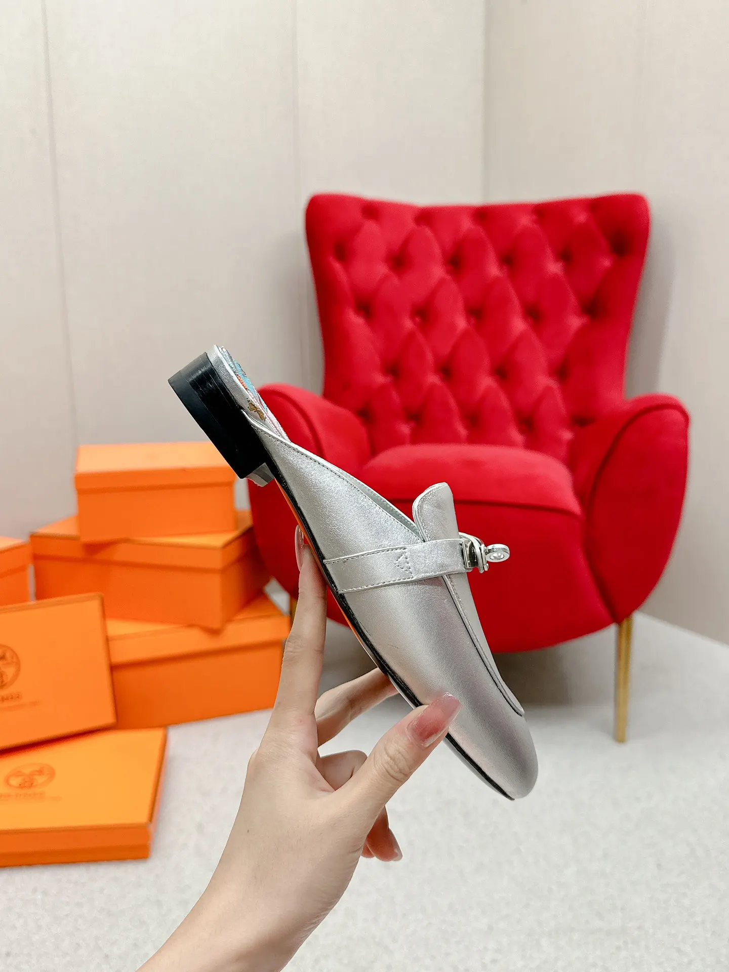 Hermès 小牛皮 拖鞋 舒适