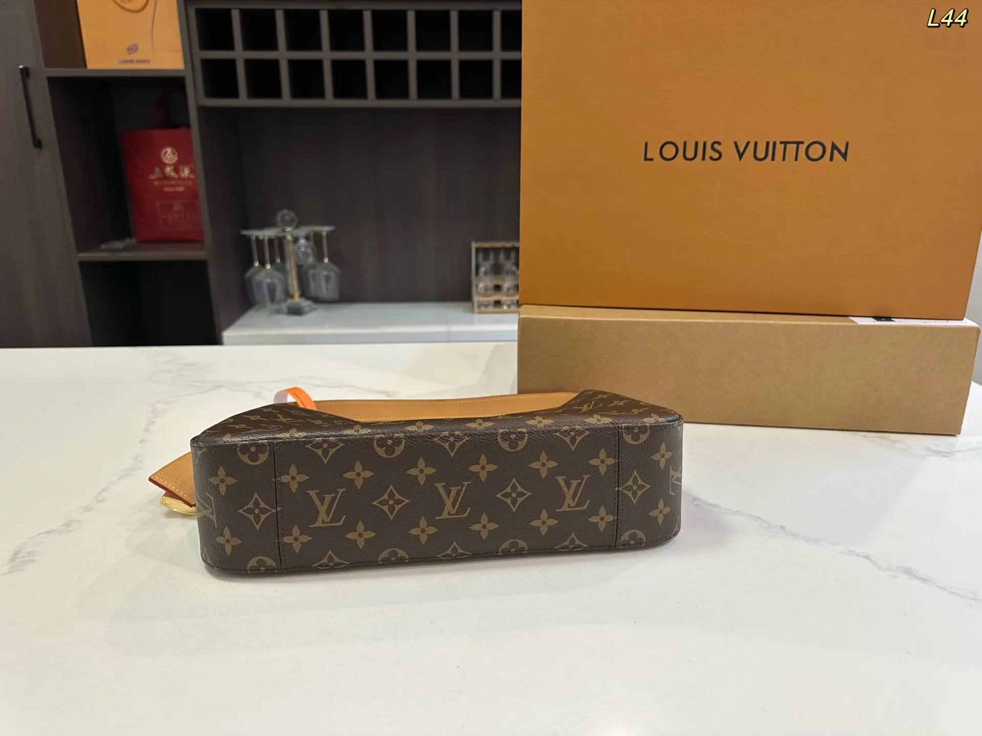 Louis Vuitton Brown Gold Hobo Shoulder Bag Vintage