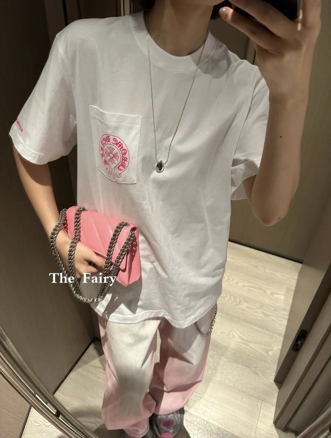 Chrome Hearts 粉色 印花 純棉 短袖T恤 日常百搭款(數字5) Chrome Hearts 粉色 印花 純棉 短袖T恤 日常百搭款(數字5)
