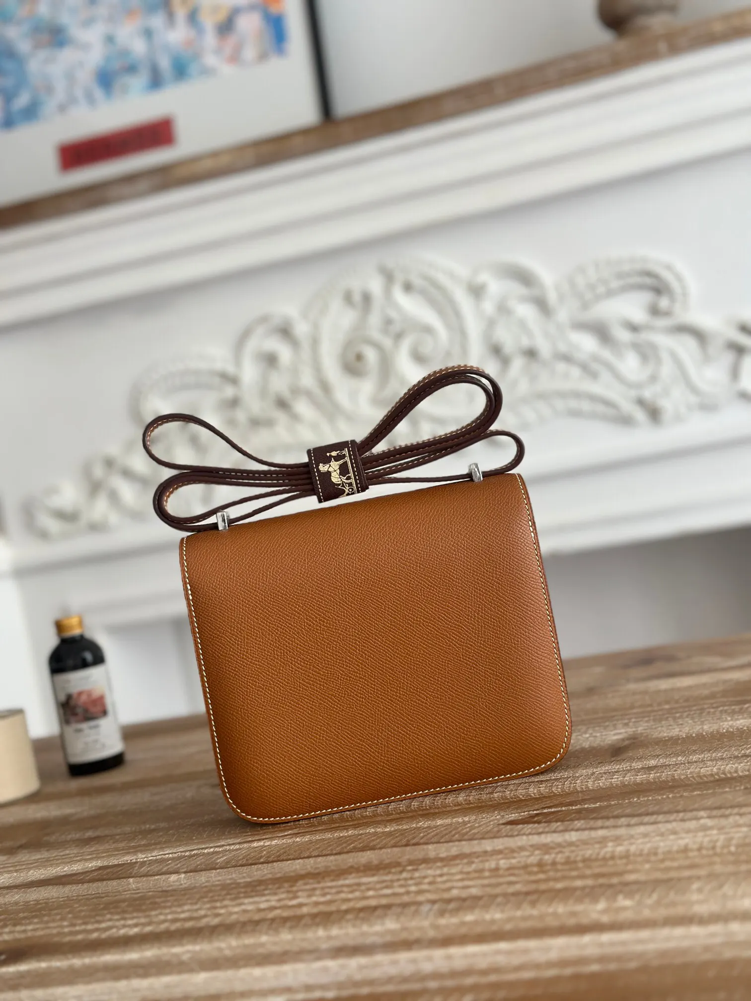 Hermès Constance 金棕 Epsom掌纹牛皮 斜挎包 19cm